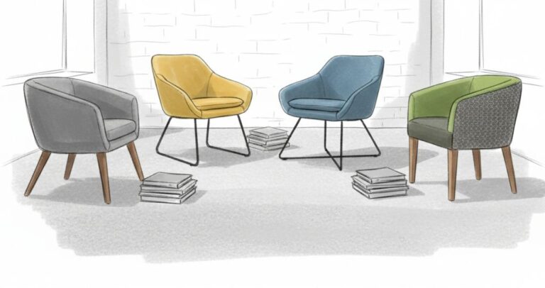 Designer chairs collection illustration